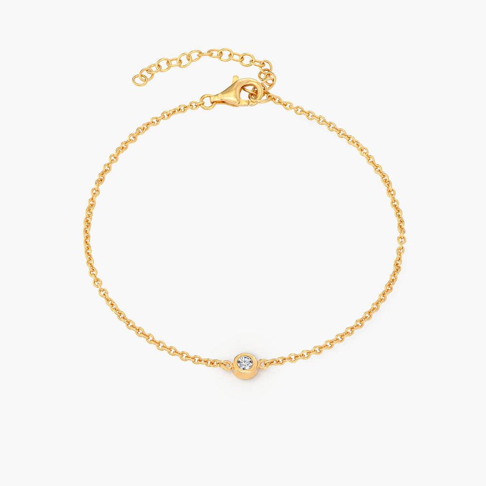 Bracelet Luna avec Diamant - Or Jaune 14 carats-3 photo du produit