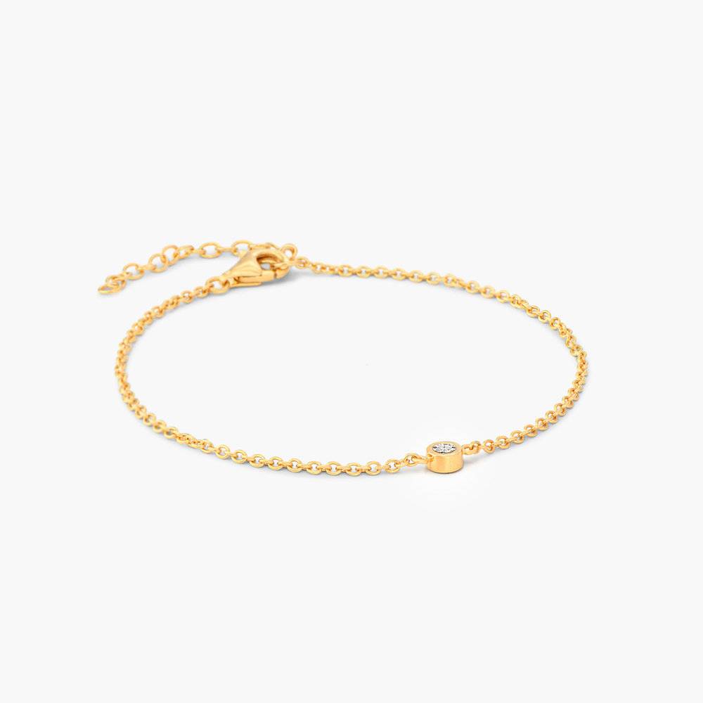 Luna Single Diamond Bracelet - Gold Plated product photo