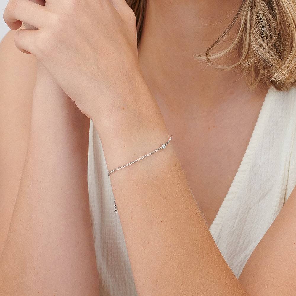 Luna Single Diamond Bracelet - Sterling Silver-3 product photo