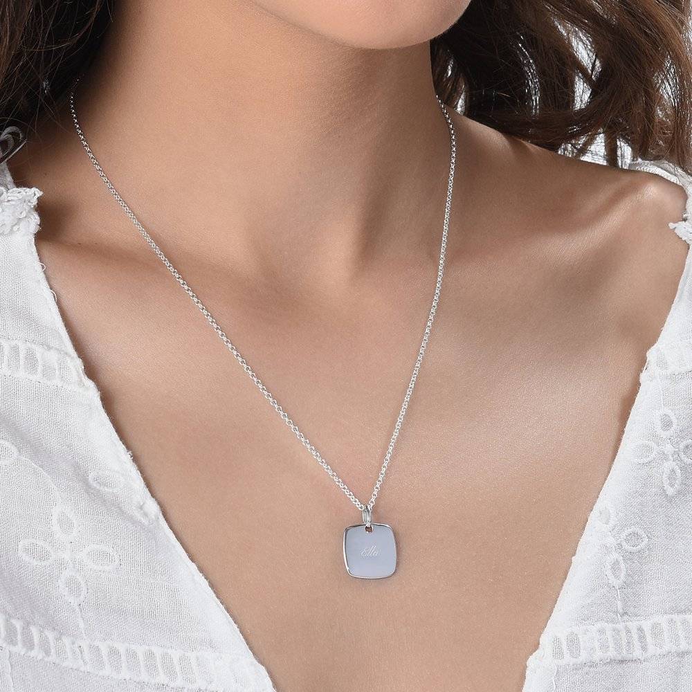 Luna Square Necklace - Silver-3 photo du produit