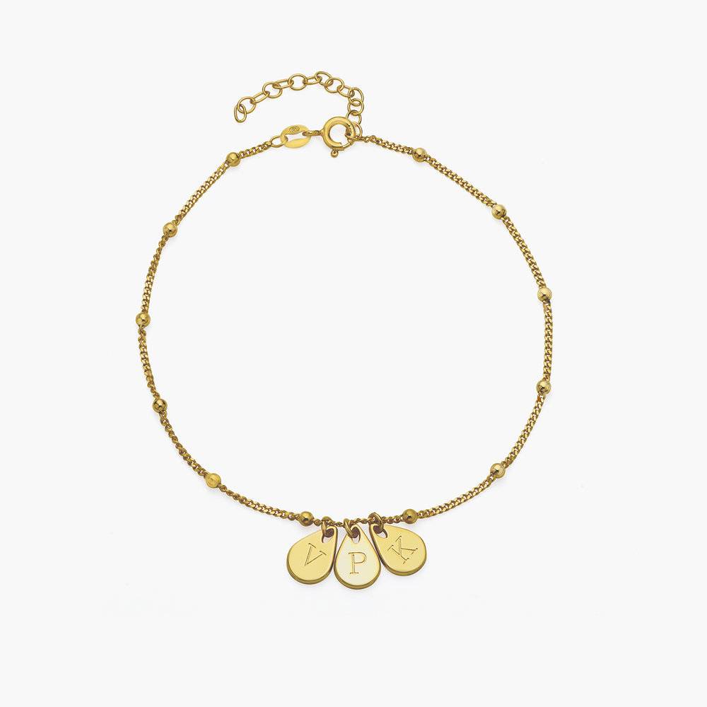 Inez Initial Bracelet/Anklet with Diamond - 14K Solid Gold - Oak & Luna