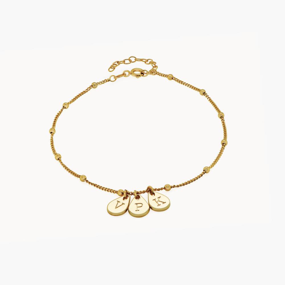 Maren Ankle Bracelet with Initials - Gold Vermeil product photo