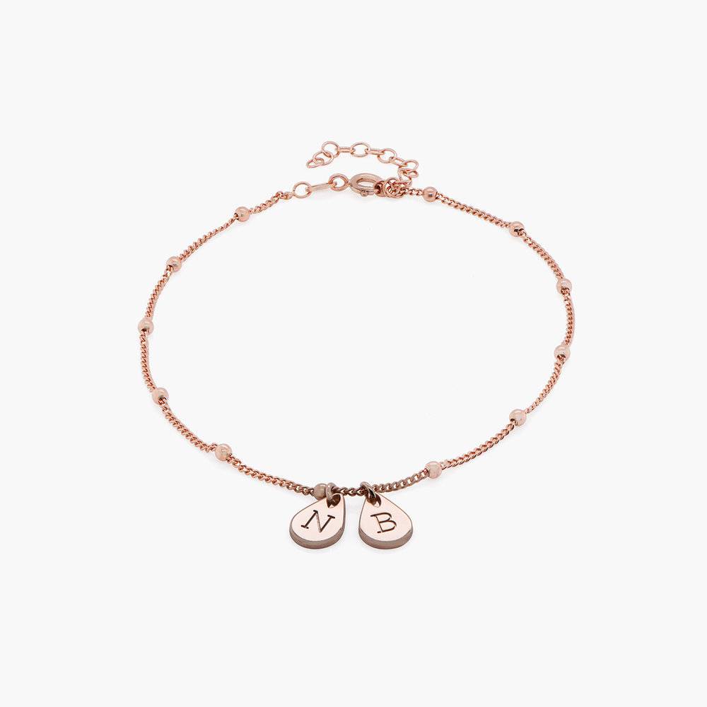 Maren Ankle Bracelet with Initials - Rose Gold Plating-3 product photo