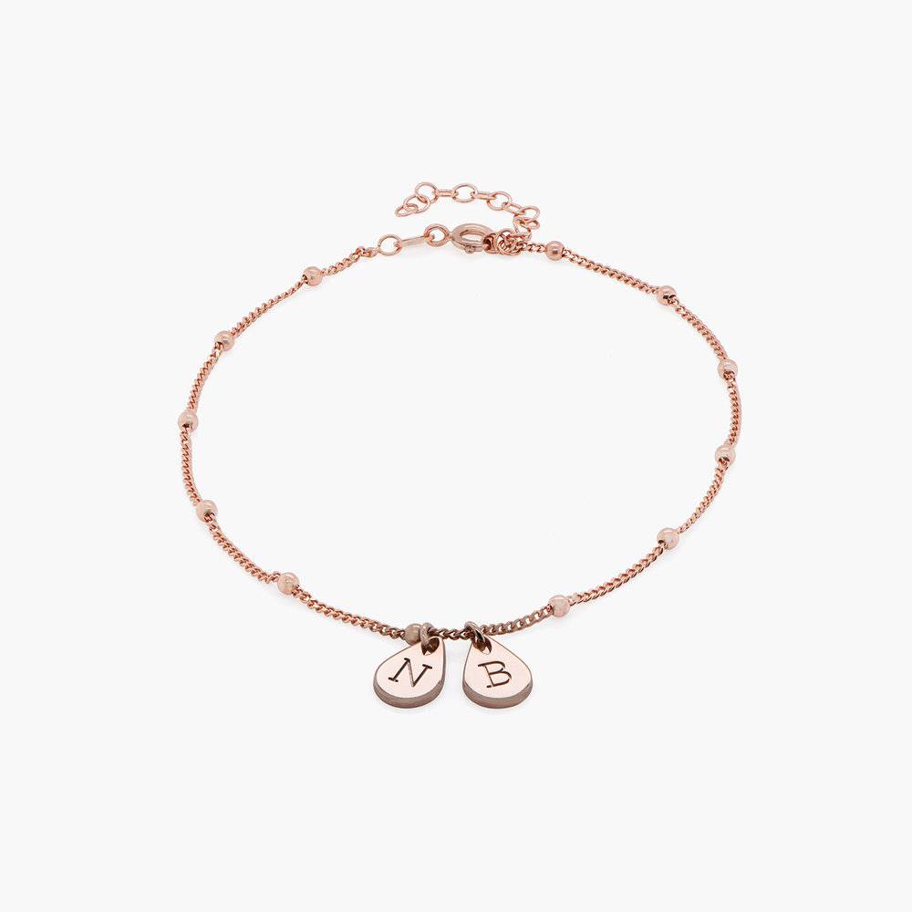 Maren Ankle Bracelet with Initials - Rose Gold Plating product photo