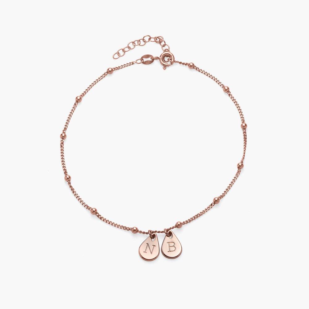 Maren Ankle Bracelet with Initials - Rose Gold Plating-2 product photo