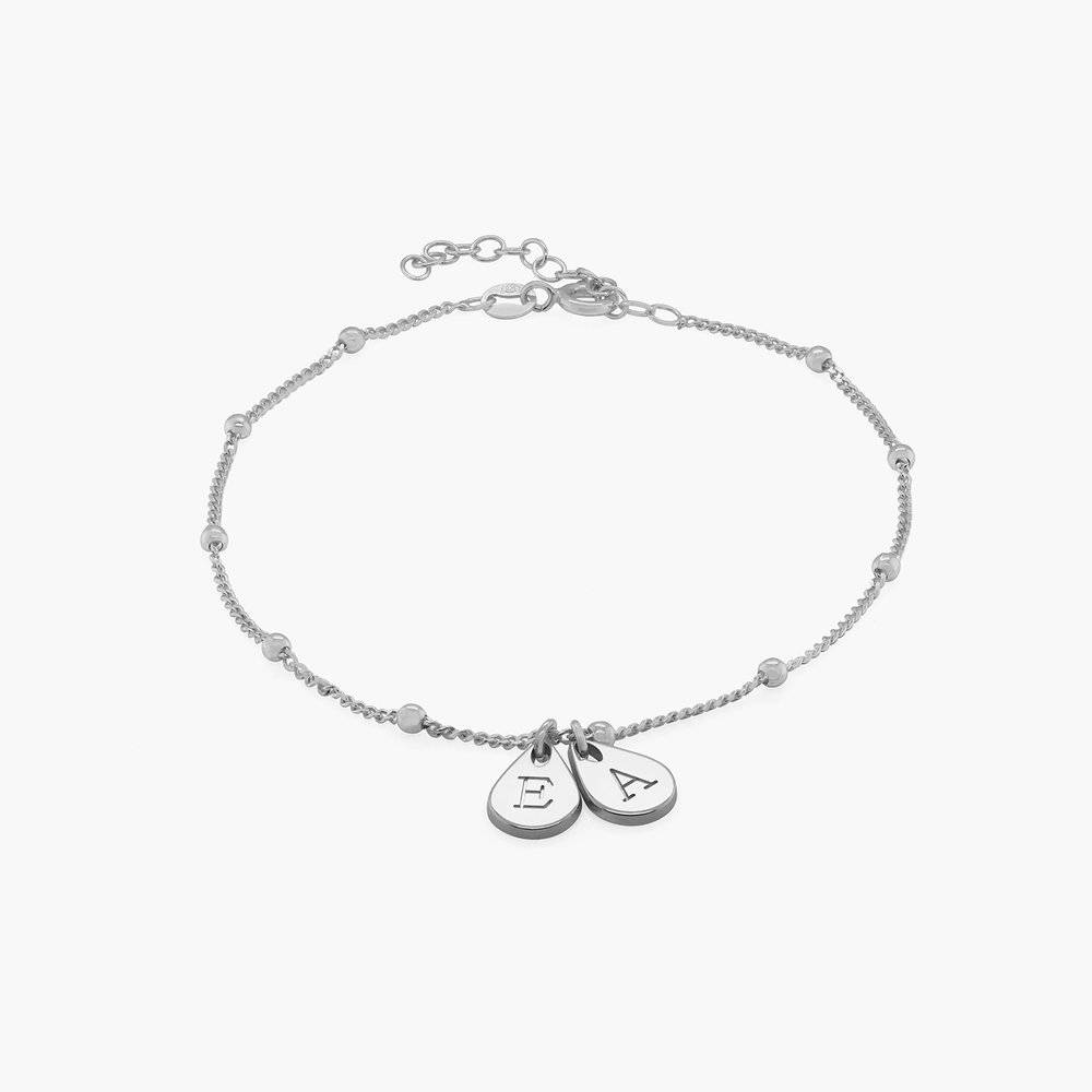 Maren Ankle Bracelet with Initials - Sterling Silver-2 product photo