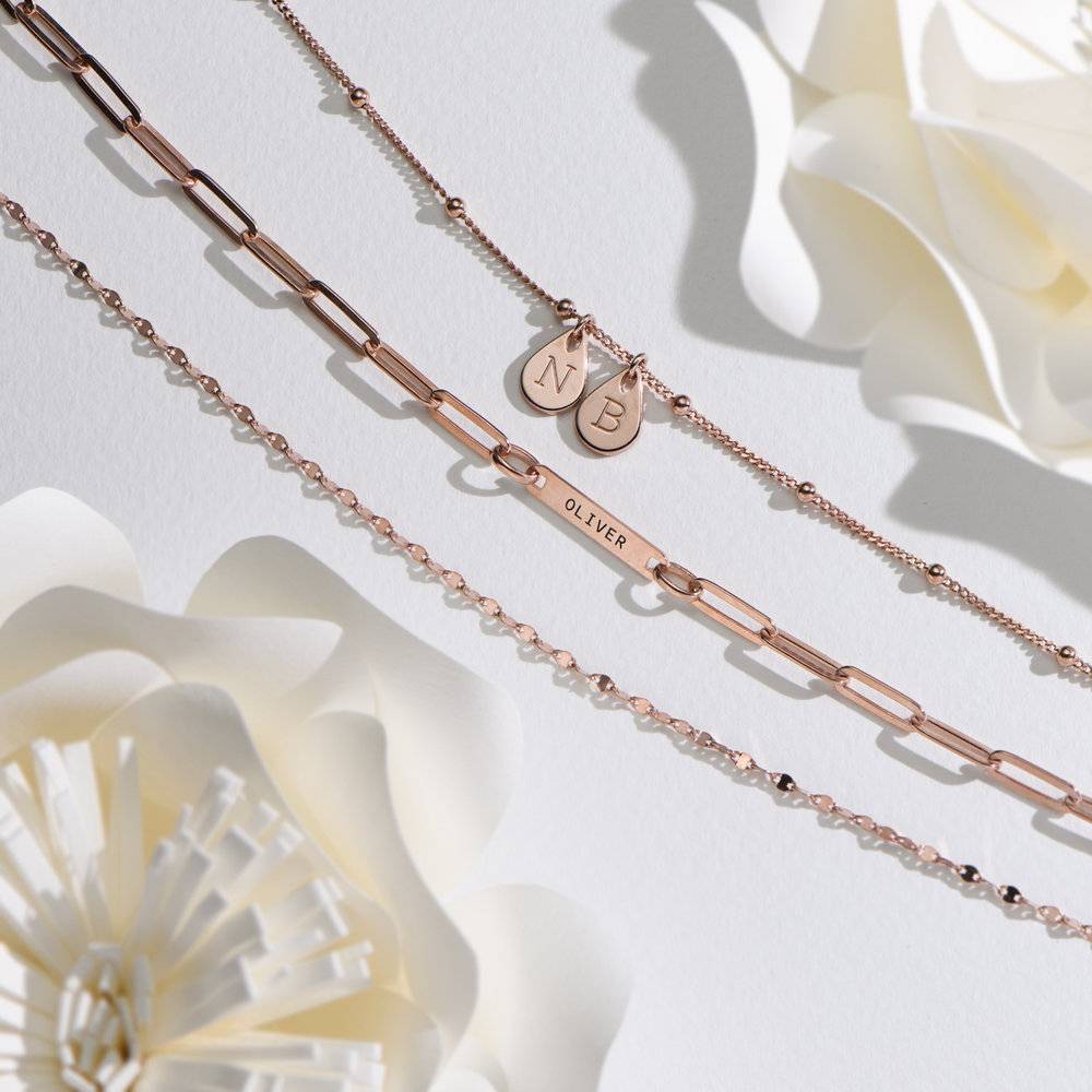 Margo Mirror Chain Bracelet/Anklet - Rose Gold Plating-6 product photo
