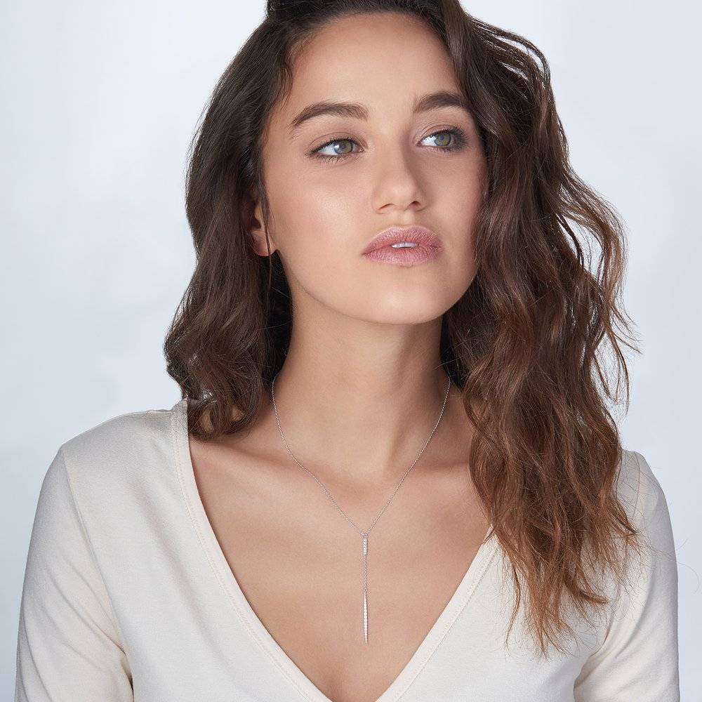 Elle Necklace with Cubic Zirconia - Silver-2 photo du produit