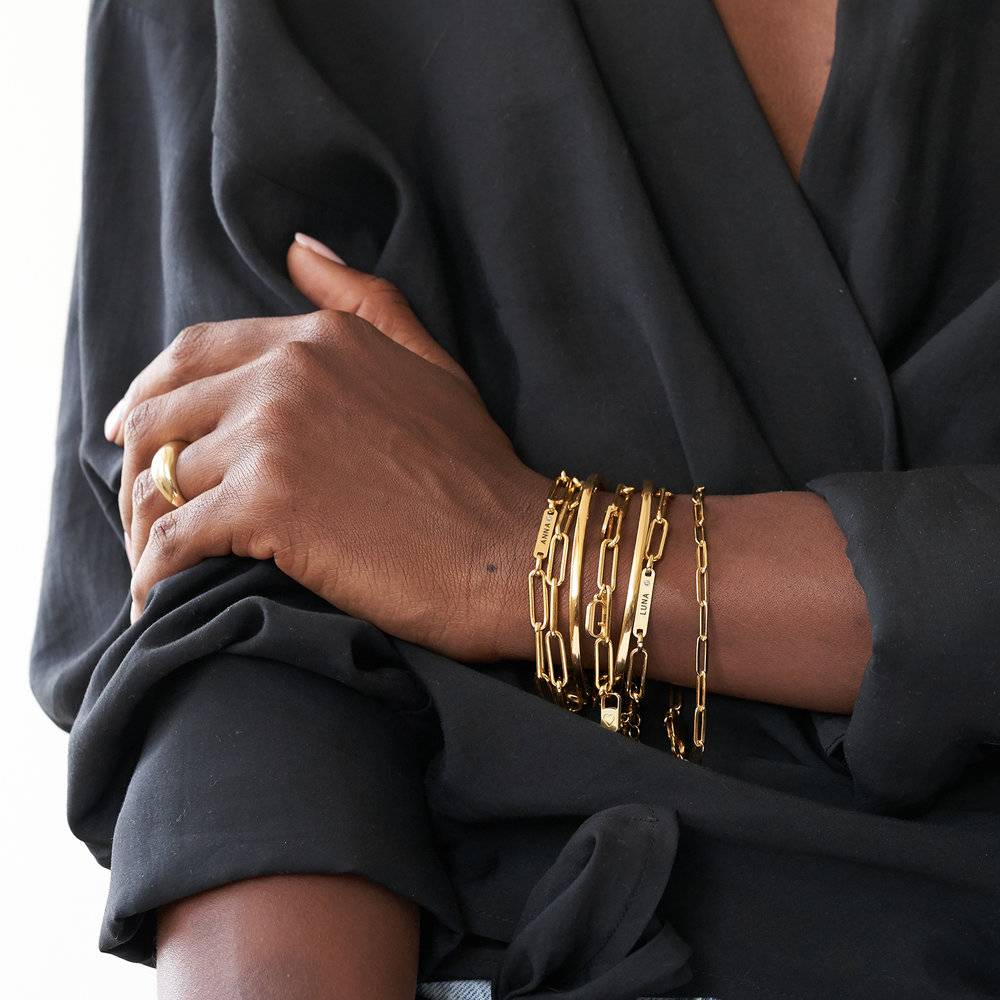 Megan round Cuff Bracelet - Gold Vermeil-4 product photo
