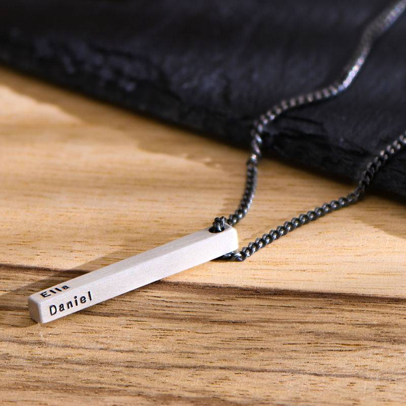 Pillar Bar Necklace for Men - Silver product photo