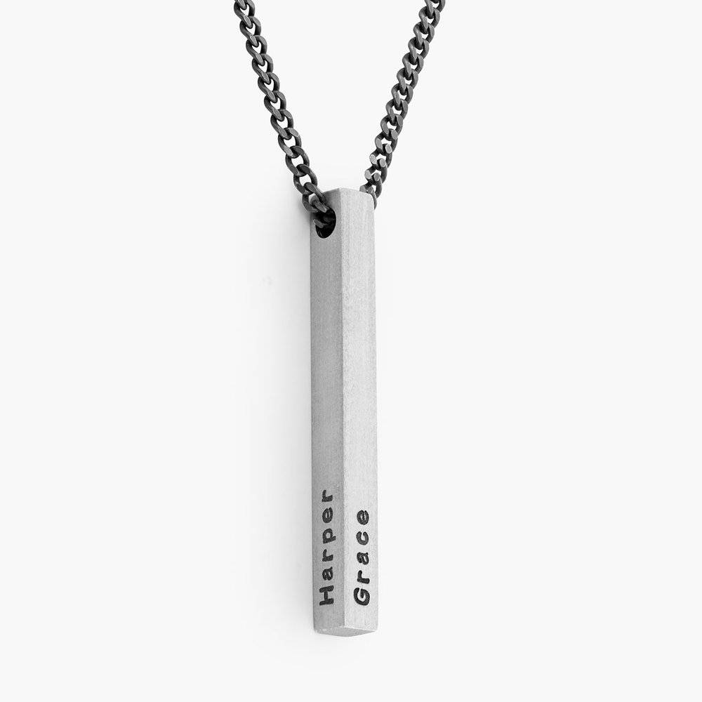 Pillar Bar Necklace for Men - Silver-6 product photo