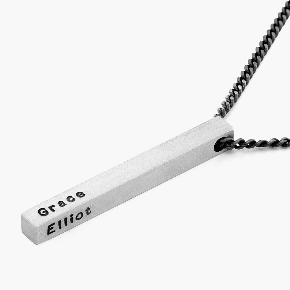 Pillar Bar Necklace for Men - Silver-5 product photo