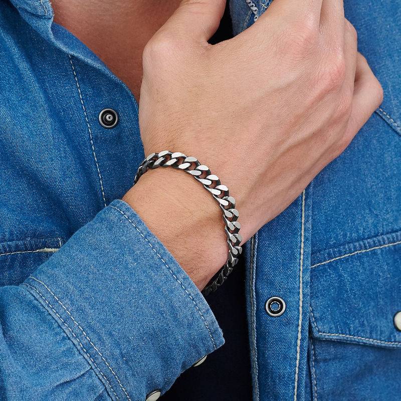 Zane Men's Silver Cuban Link Bracelet-2 product photo