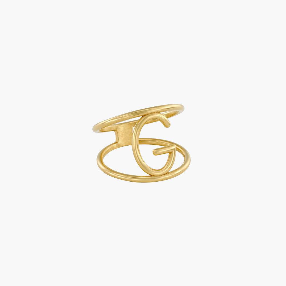 Mia Initial Cut Out Ring - Gold Plated-1 product photo