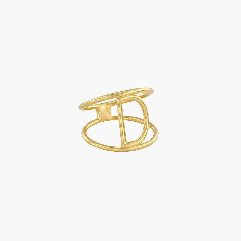 Mia Initial Cut Out Ring - Gold Vermeil-2 product photo