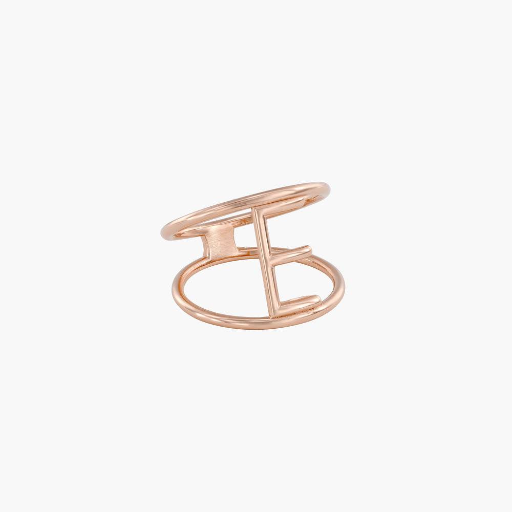 Mia Initial Cut Out Ring - Rose Gold Plated-1 product photo
