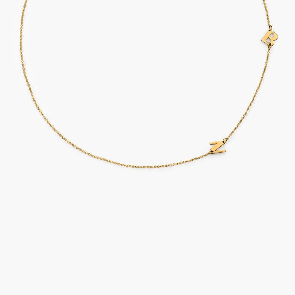 Mini Initial Choker Necklace - 14K Solid Gold-3 product photo