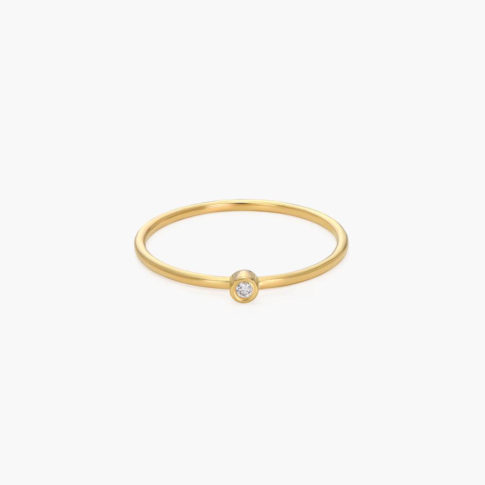 Mona Stackable Ring with Diamond - Gold Vermeil-1 product photo