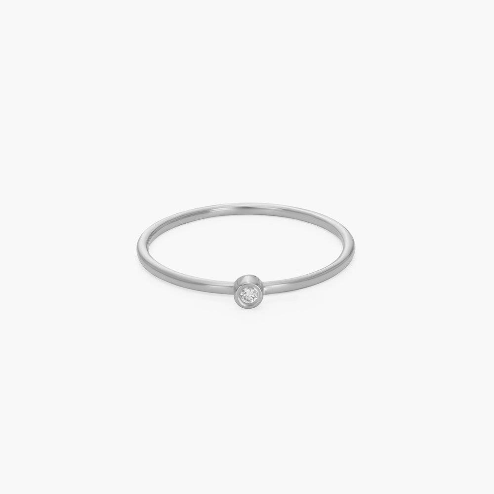 Mona Stackable Ring with Diamond - Silver-1 product photo