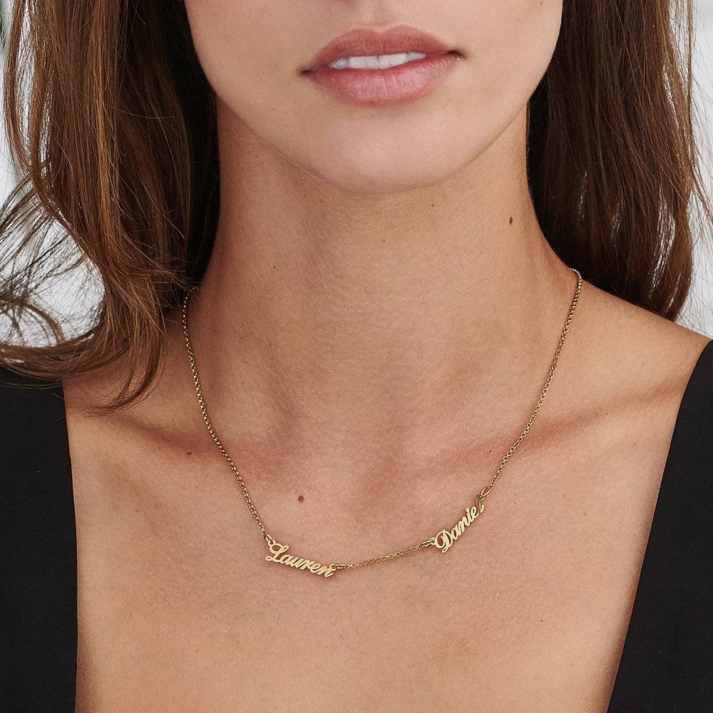 Multiple Link Chain Name Necklace Personalized Gold Silver 