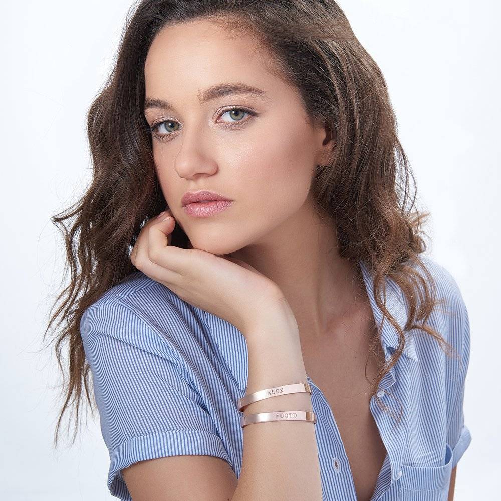 My Heart Bangle Bracelet - Rose Gold Plated-5 photo du produit