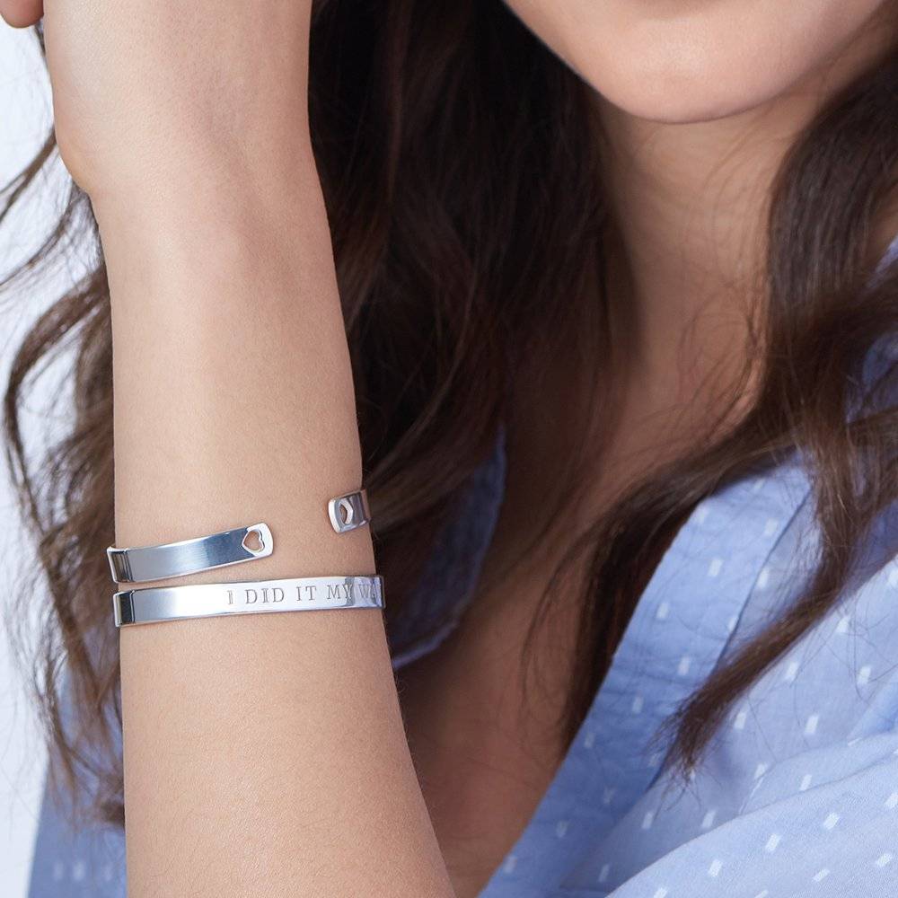 My Heart Bangle Bracelet - Silver-4 photo du produit