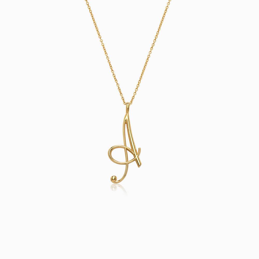 Nina Large Initial Music Note Necklace - Gold Vermeil-1 product photo