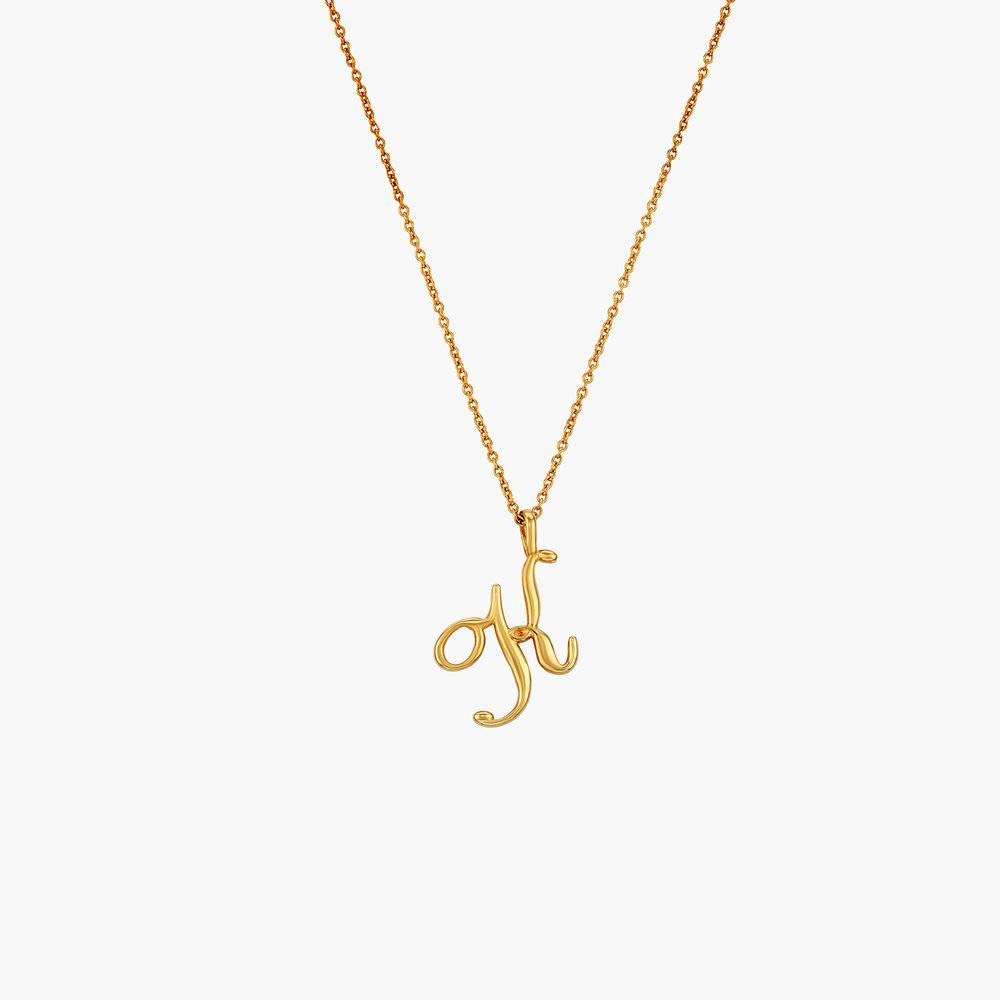 Nina Classic Initial Music Note Necklace - Gold Vermeil-1 product photo