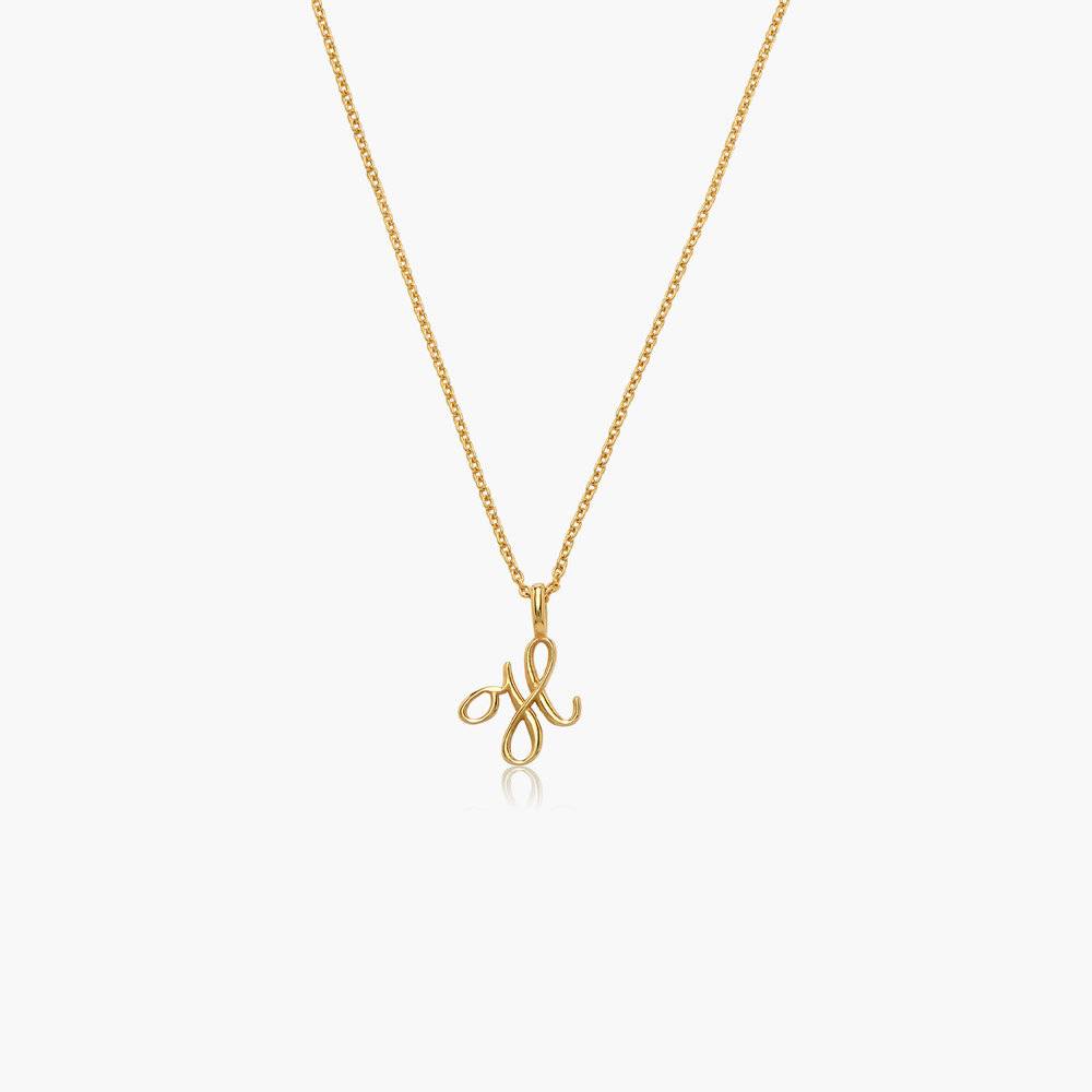 Nina Mini Initial Music Note Necklace - Gold Vermeil-1 product photo