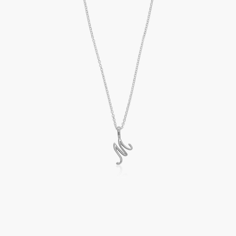 Nina Mini Initial Music Note Necklace - Silver