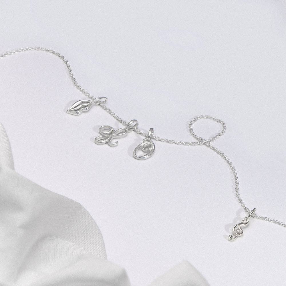 Nina Mini Initial Music Note Necklace - Silver-3 product photo