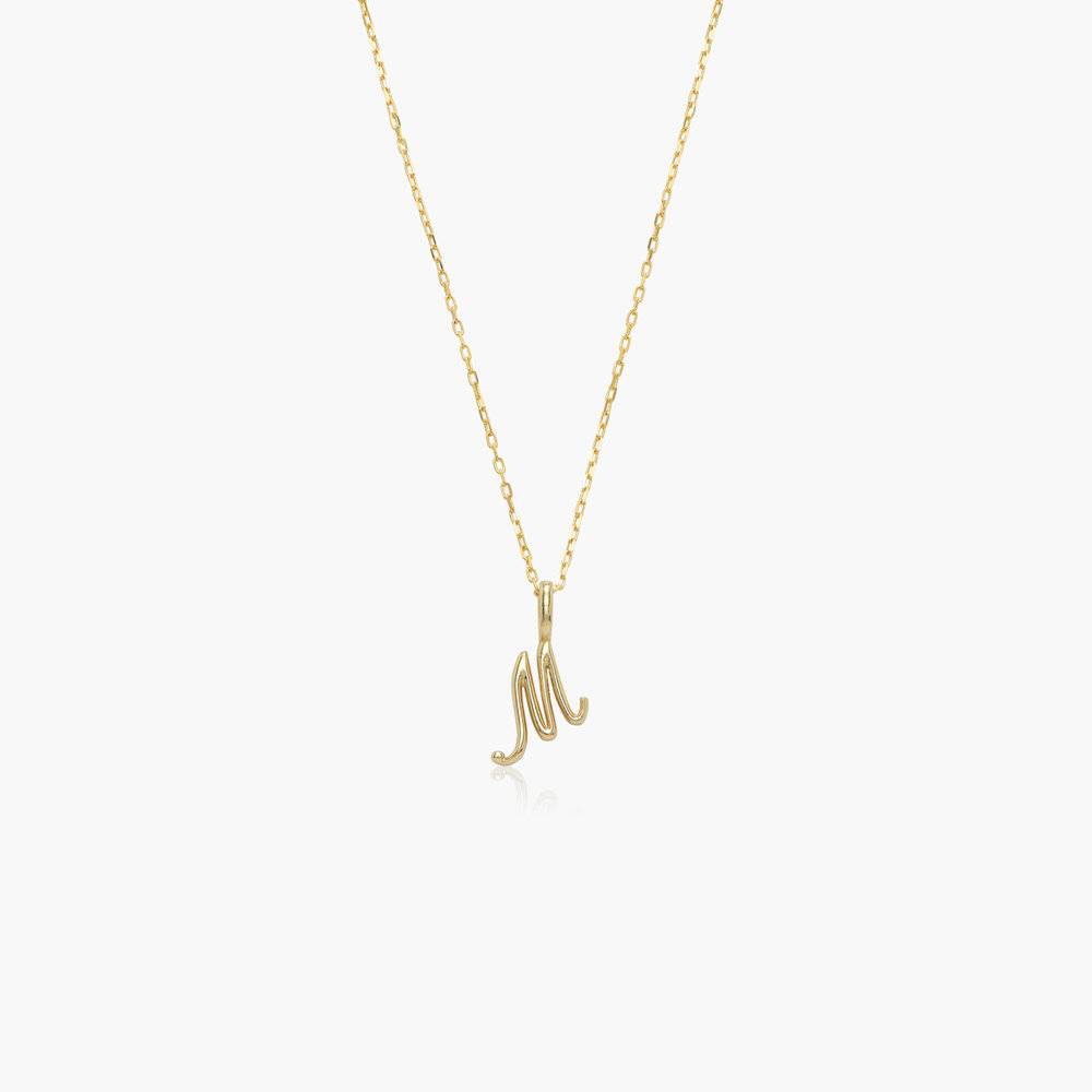 Nina Mini Initial Music Note Necklace - 14K Solid Gold-2 product photo