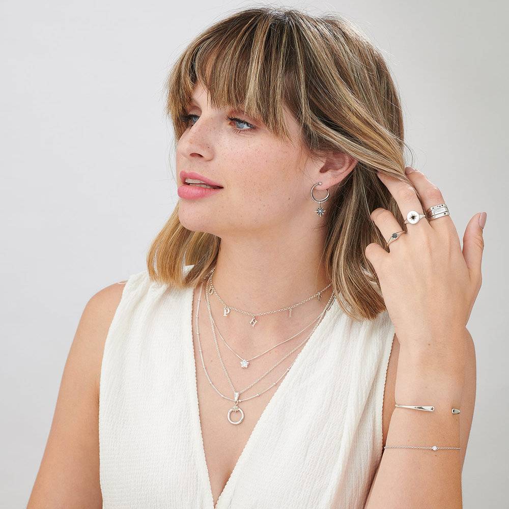 Boucles d'Oreilles Étoile du Nord en Argent 925-1 photo du produit