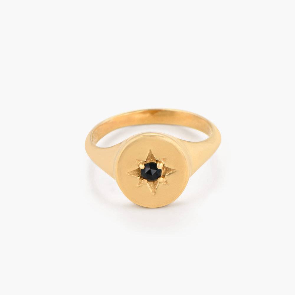 North Star Signet Ring - Gold Plated product photo