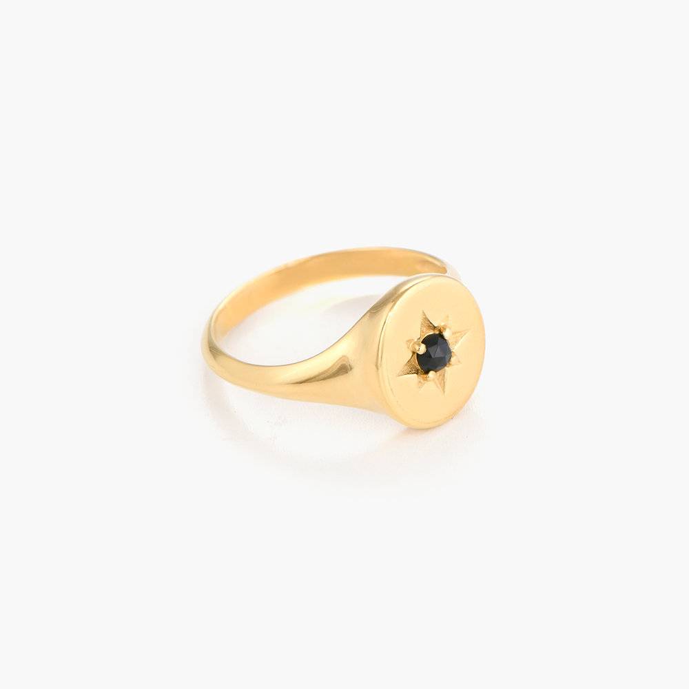 North Star Signet Ring  - Gold Plated-2 product photo