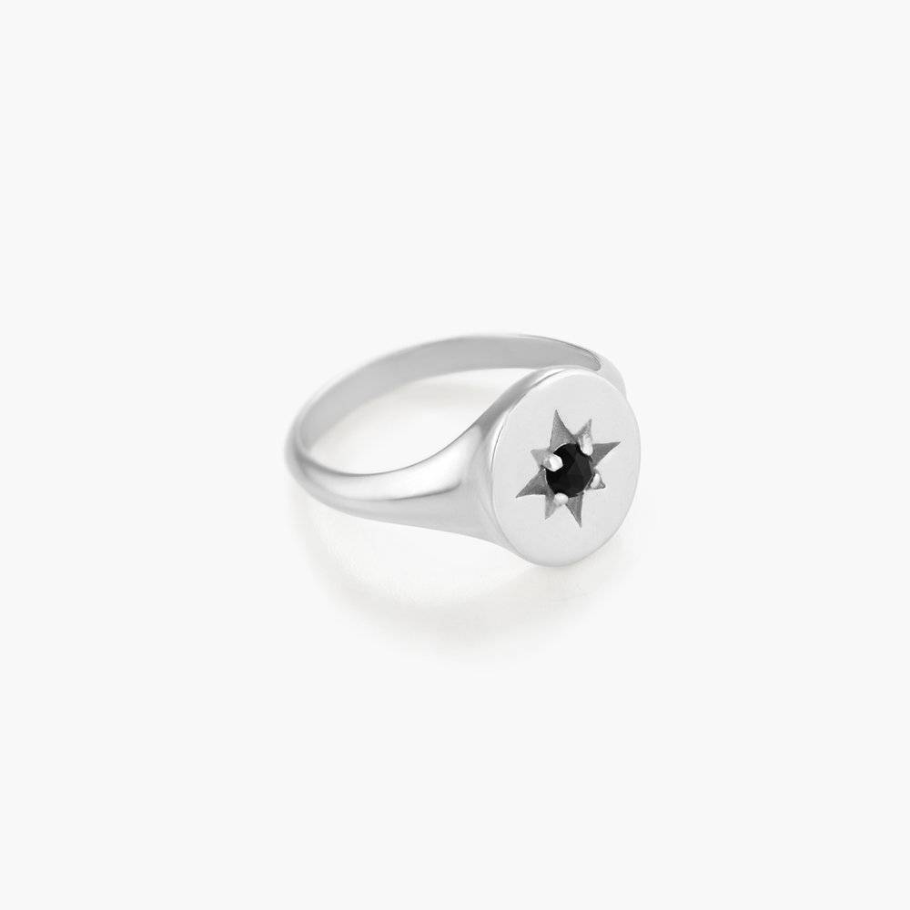 North Star Signet Ring  - Sterling Silver-2 product photo