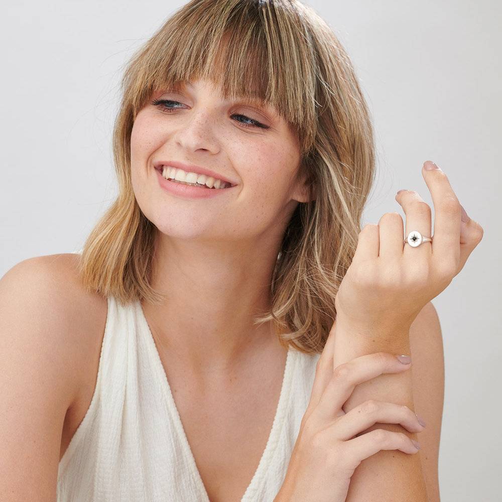 North Star Signet Ring  - Sterling Silver-3 photo du produit