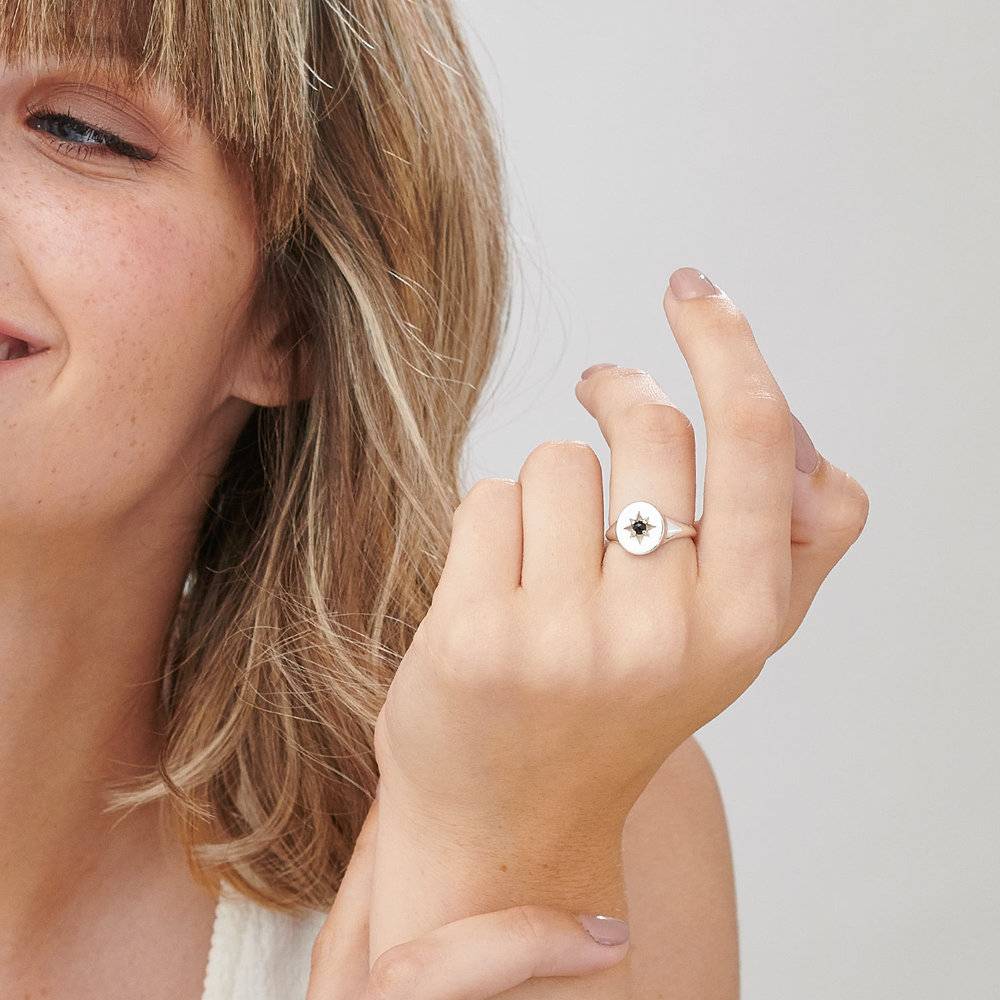 North Star Signet Ring  - Sterling Silver-5 photo du produit
