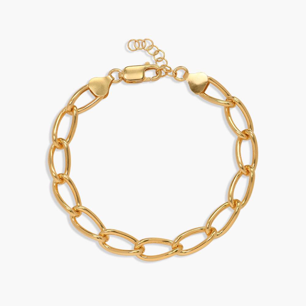 Oval Link Chain Bracelet- Gold Vermeil-4 product photo