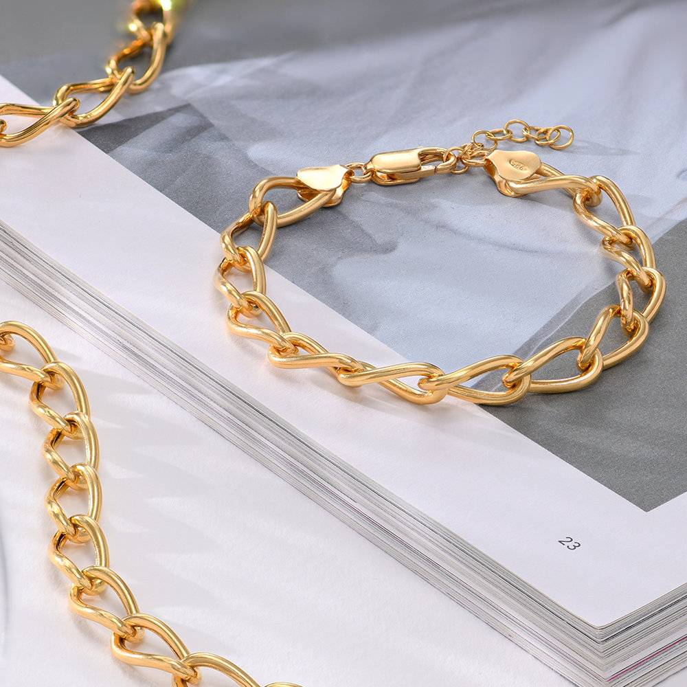 Oval Link Chain Bracelet- Gold Vermeil-3 product photo