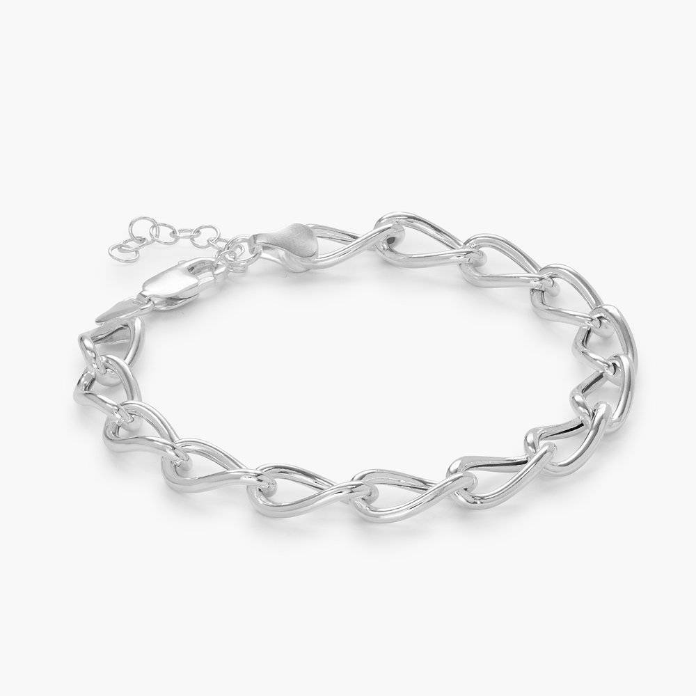 Oval Link Chain Bracelet- Silver-4 product photo