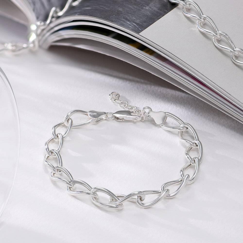 Oval Link Chain Bracelet- Silver-3 product photo