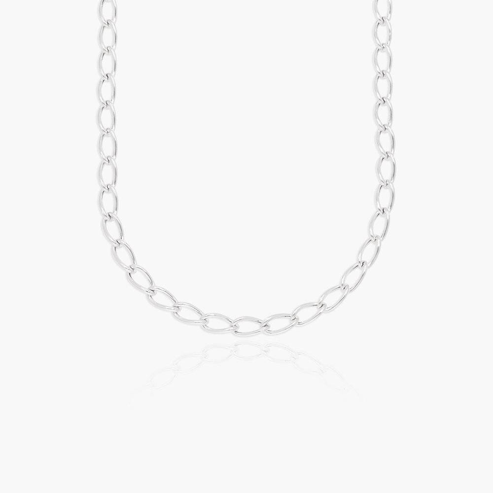 Oval Link Chain Necklace- Silver product photo