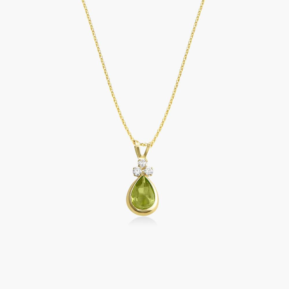 Peridot Pendant Necklace - 14K Solid Gold