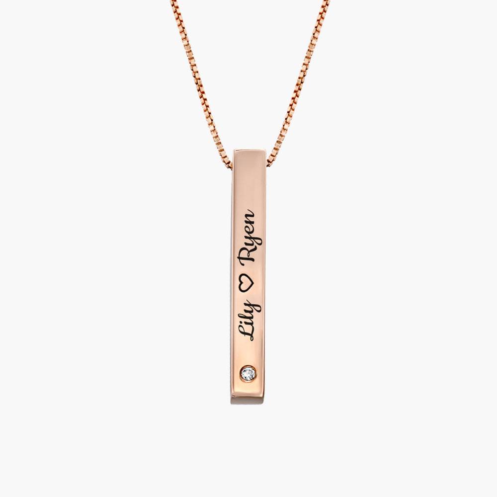 Link Chain Bar Engraved Necklace [18K Gold Plated]