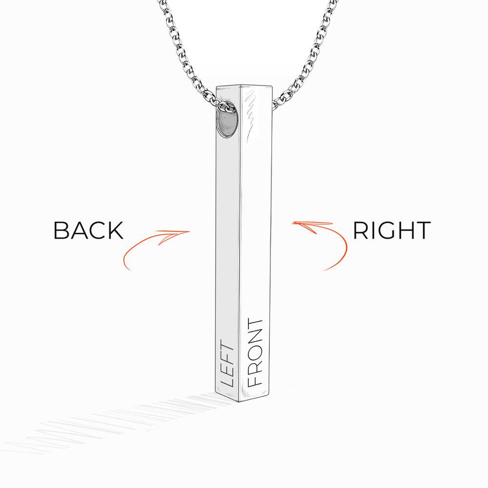 Pillar Bar Engraved Necklace with Diamonds - Rose Gold Vermeil-6 product photo