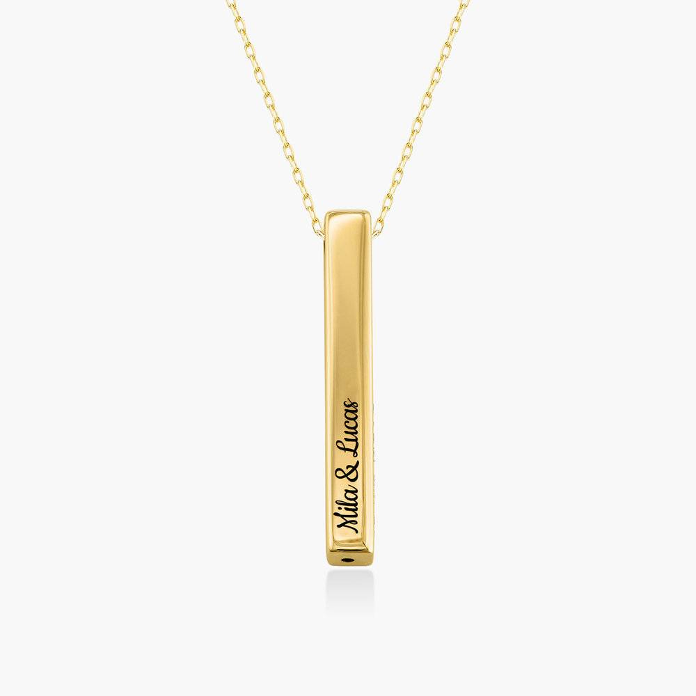 Pillar Bar Necklace - 14K Solid Gold-2 product photo