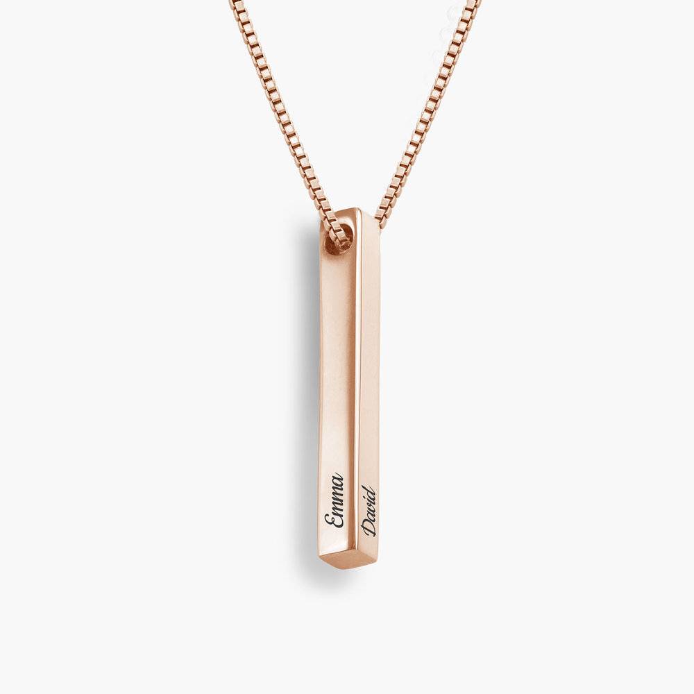 Pillar Bar Necklace - Rose Gold Plated-4 product photo