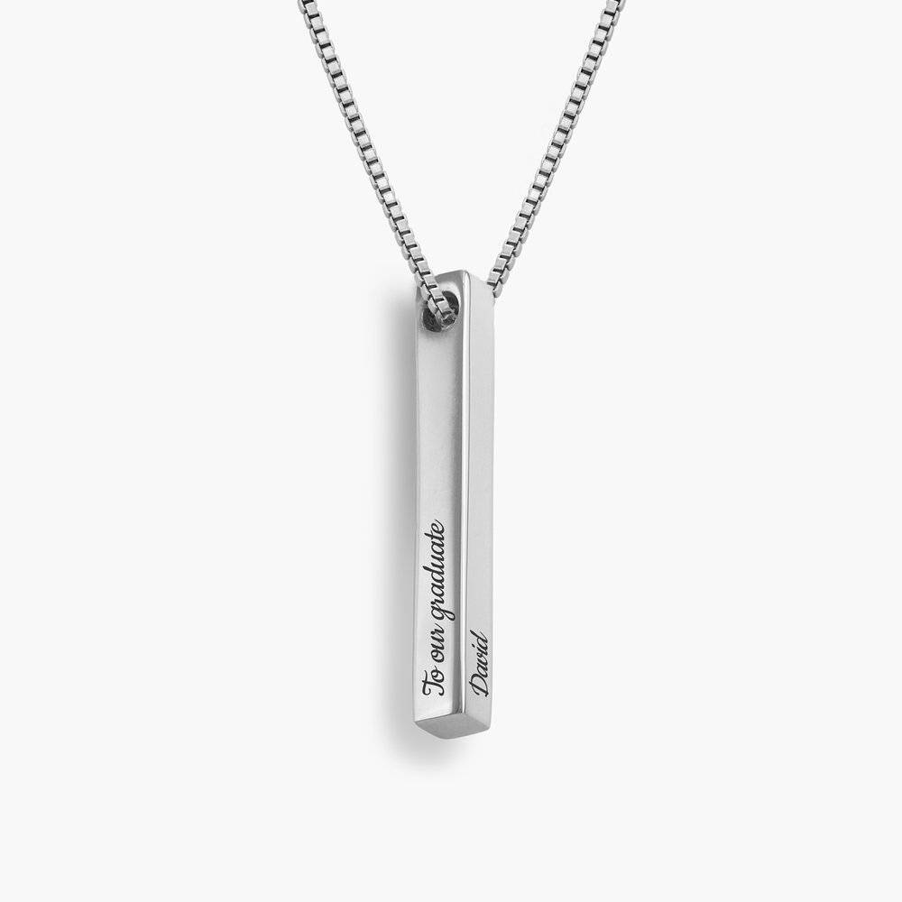 Pillar Bar Necklace - Silver-2 product photo