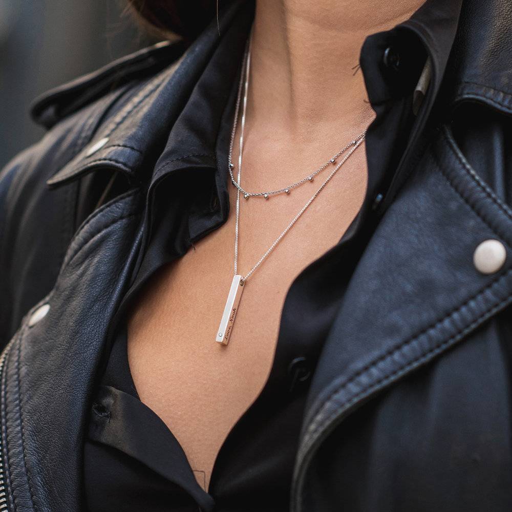 Make a Statement with our Accented Vertical Bar Necklace | MiaDonna